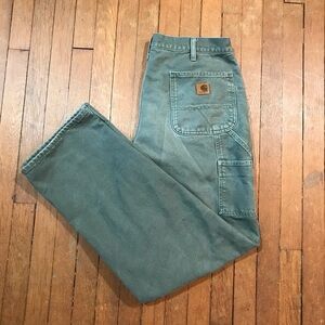 CARHARTT | Men’s Dungaree Fit | LINED Carpenter Pants | Size 36x34 | Distressed